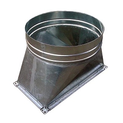 Переход на круглое сечение 100 мм с прямоугольного 100х100 мм