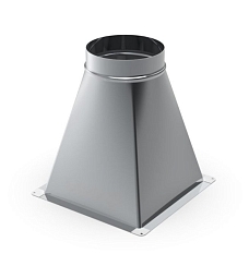 Переход с прямоугольного на круглое сечение из нержавеющей стали AiSi 321 0,5мм