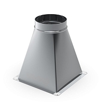 Переход с прямоугольного на круглое сечение из нержавеющей стали AiSi 321 0,5мм