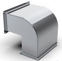 Отвод 90 градусов прямоугольный из нержавеющей стали AiSi 316 0,8 мм