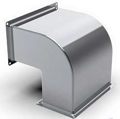 Отвод 90 градусов прямоугольный из нержавеющей стали AiSi 304 0,8 мм